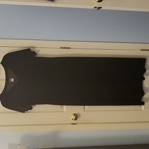 Long velvet like  dark brown dress